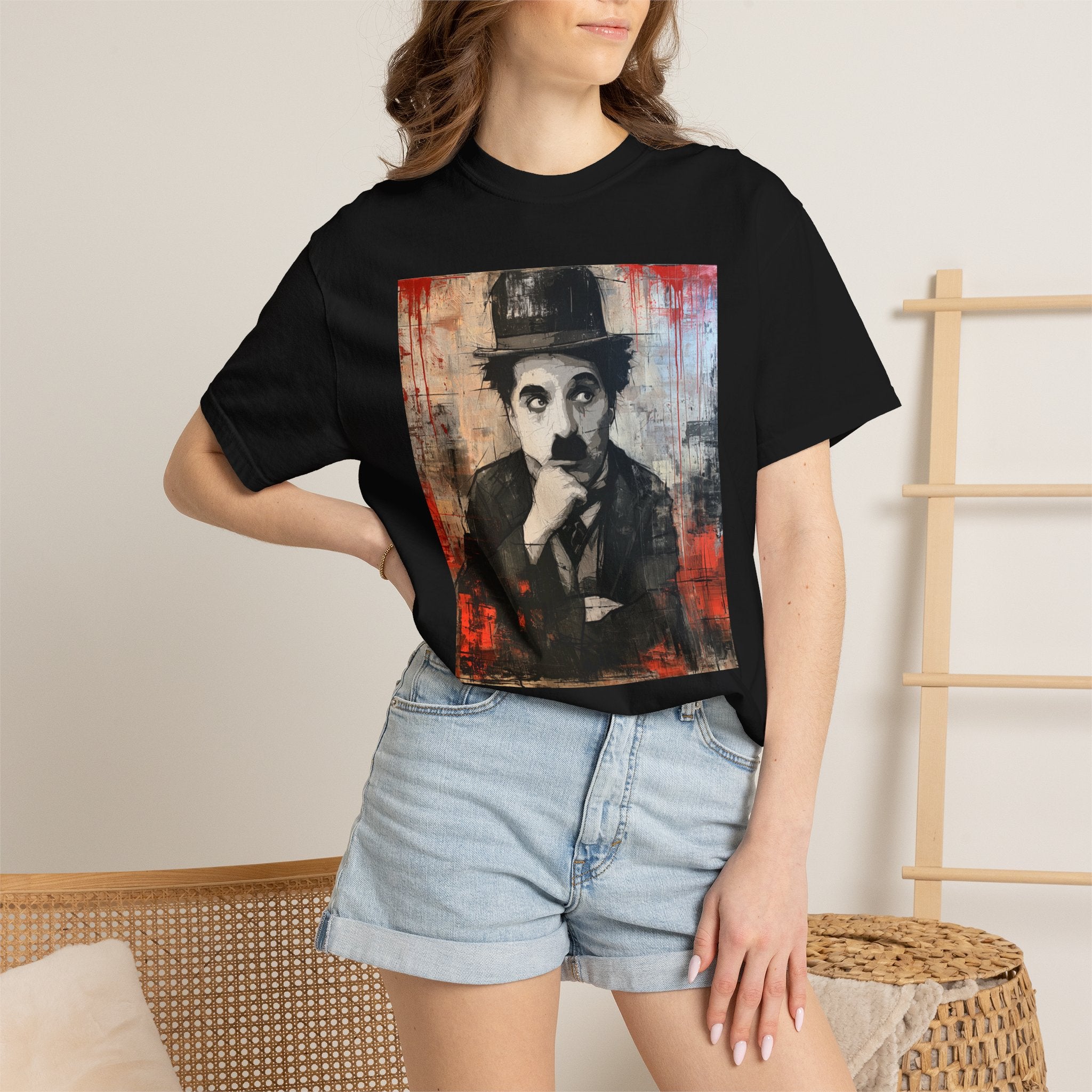 Charlie Chaplin Portrait T-Shirt — Vintage Silent Film Art Tee