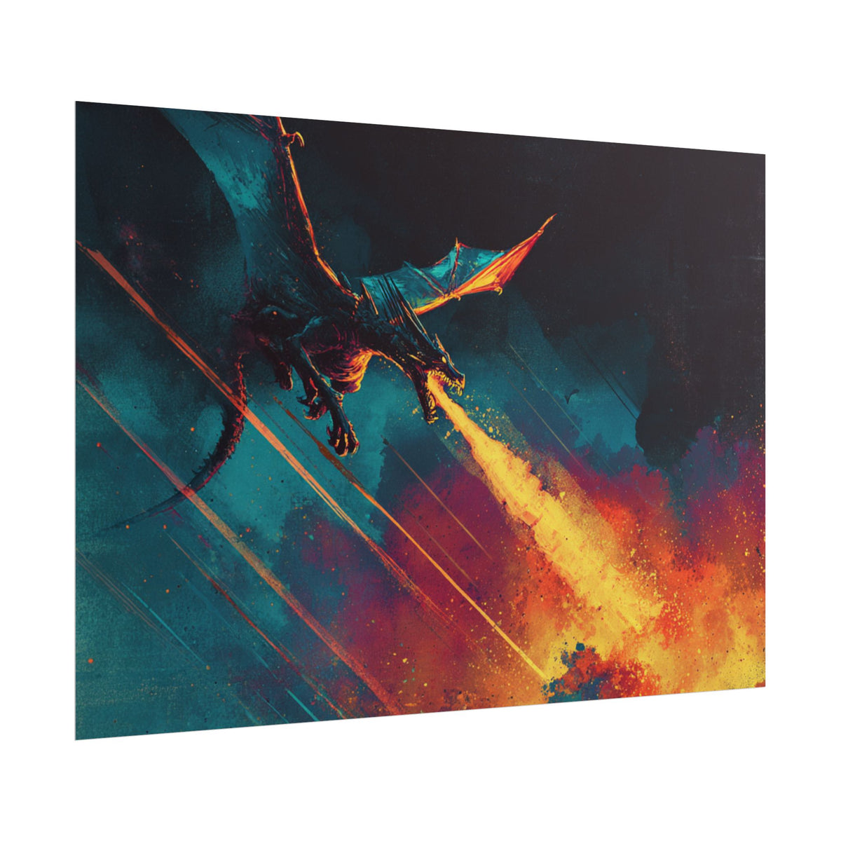 Dragon Fire Poster - Fantasy Art Rolled Wall Print