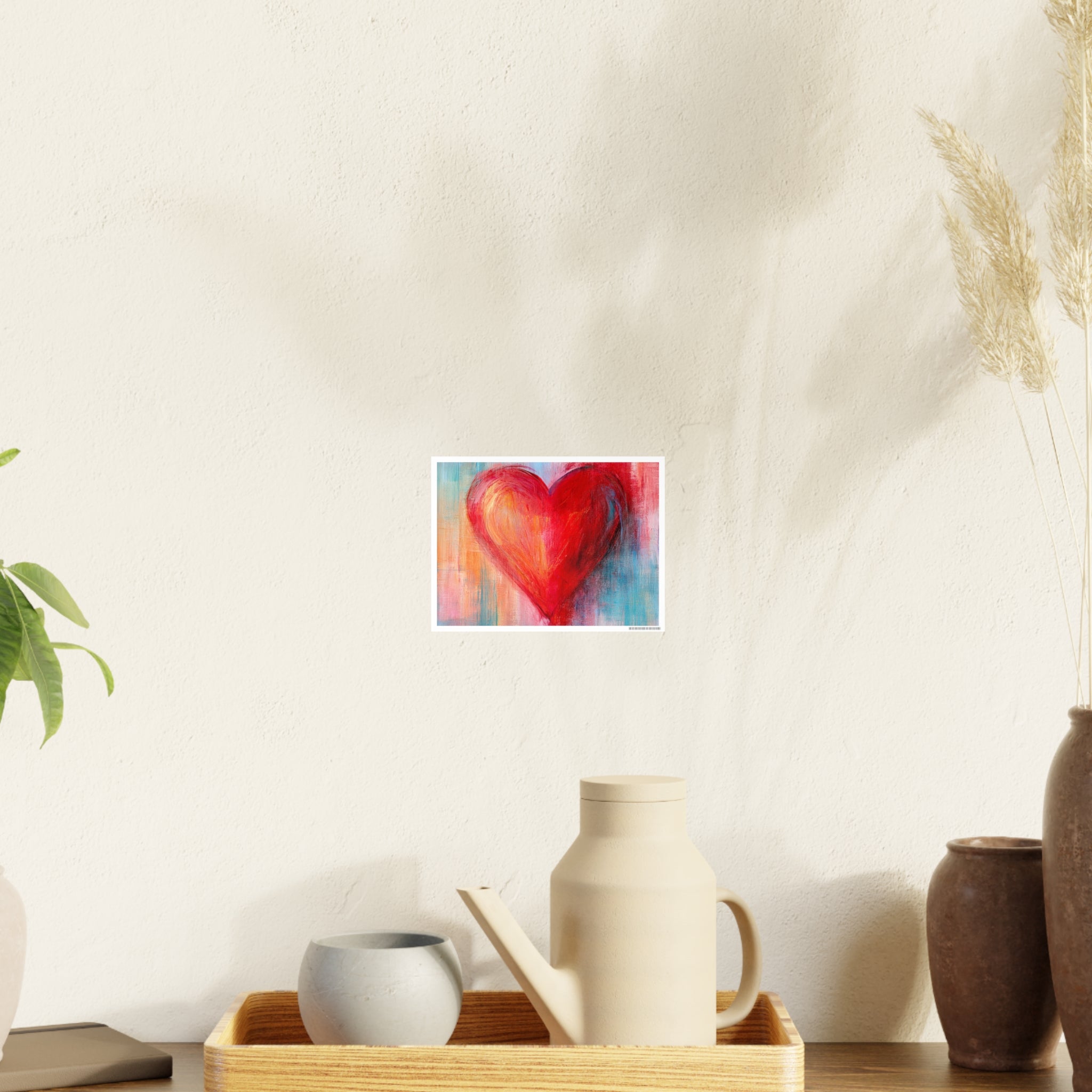 Heart Painting Art Poster — Abstract Red Heart Photo Print for Home Decor, Valentine’s Day Gift
