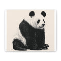 Panda Portrait Matte Canvas Wall Art – Monochrome Panda Print on Stretched Canvas