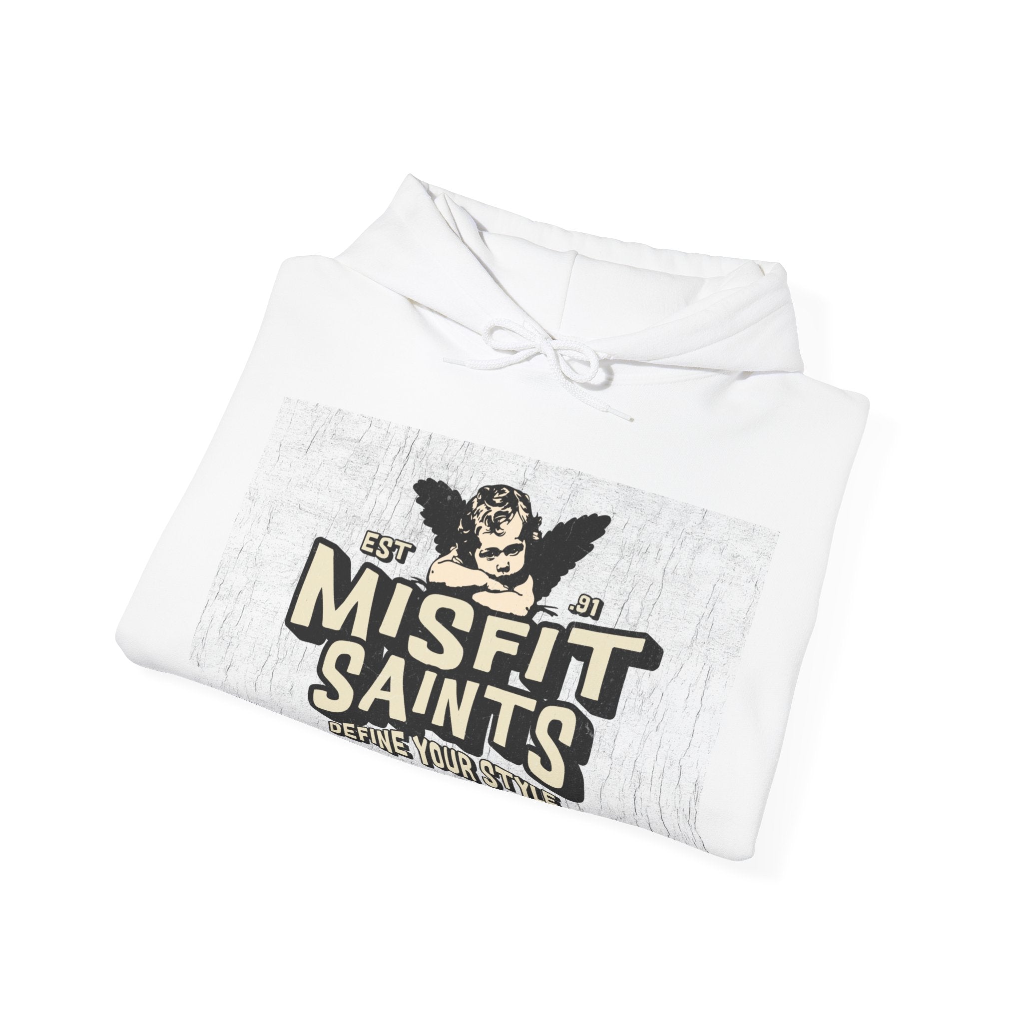 Misfit Saints Vintage Angel Graphic Hoodie – Retro Rock Band Streetwear