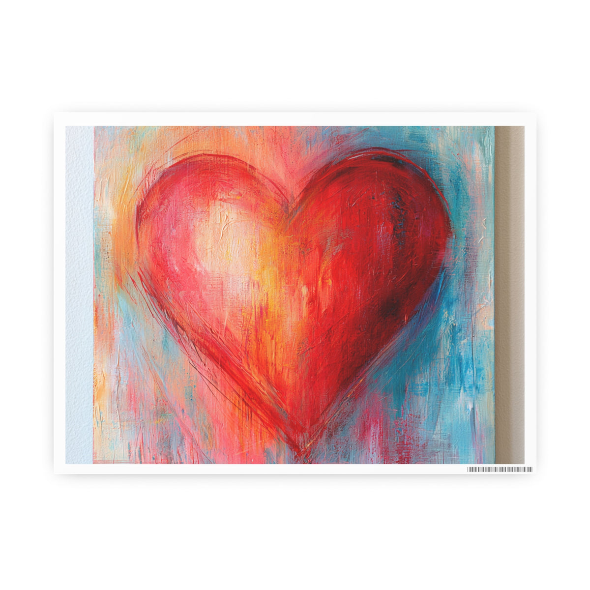 Heart Painting Photo Art Poster — Vibrant Red Heart Wall Art for Home, Valentine’s Day Gift