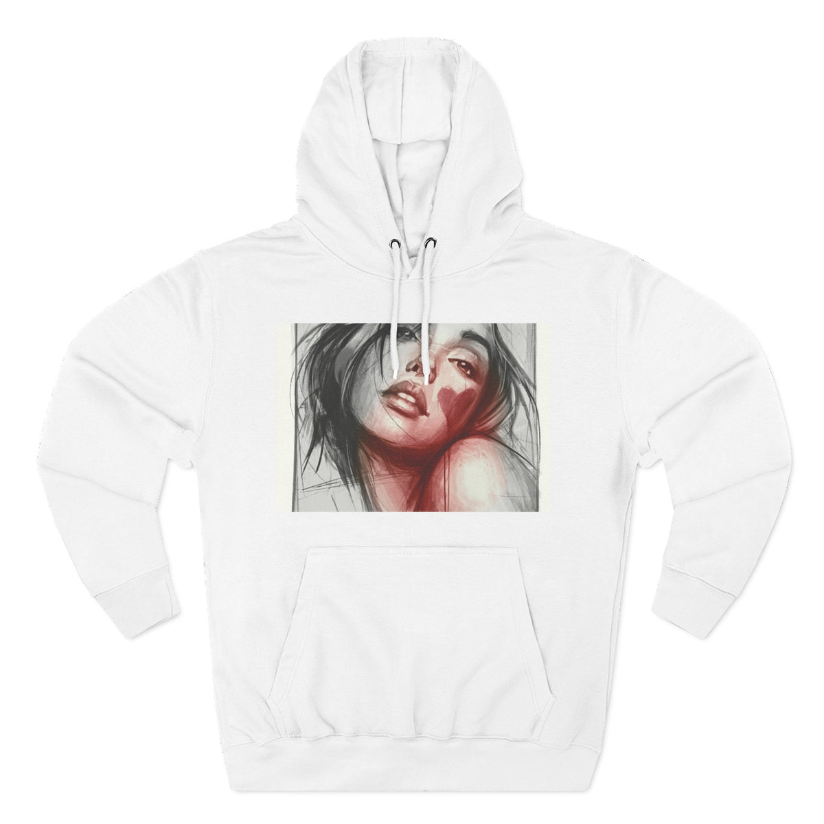Portrait Art Hoodie — Romantic Watercolor Face Print