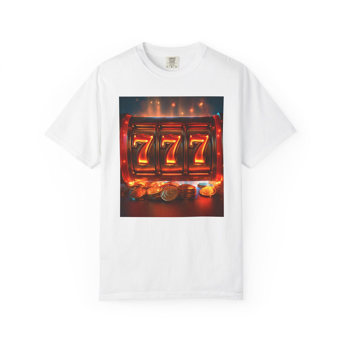 Lucky 777 Slot Machine T-Shirt — Vintage Casino Jackpot Tee