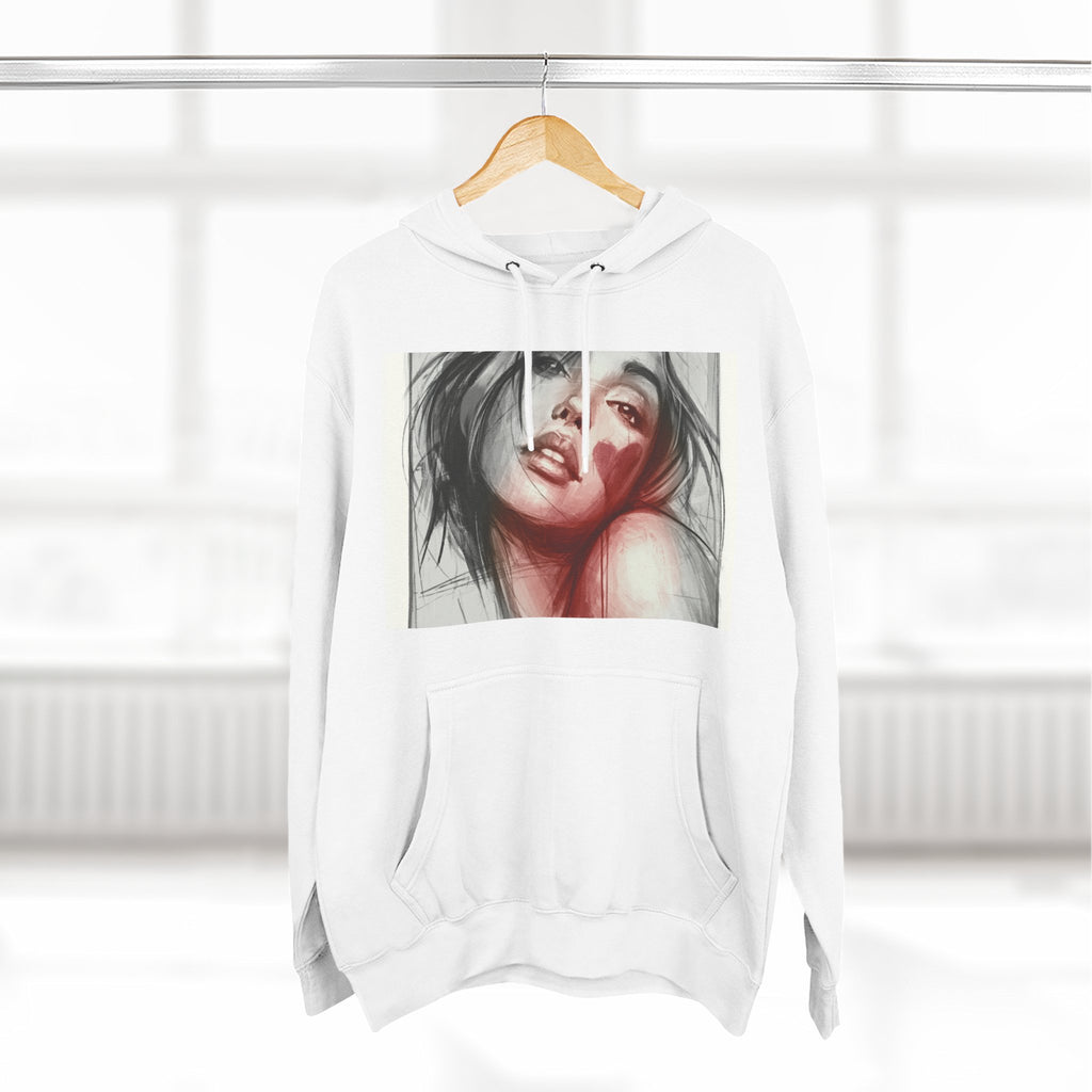 Portrait Art Hoodie — Romantic Watercolor Face Print