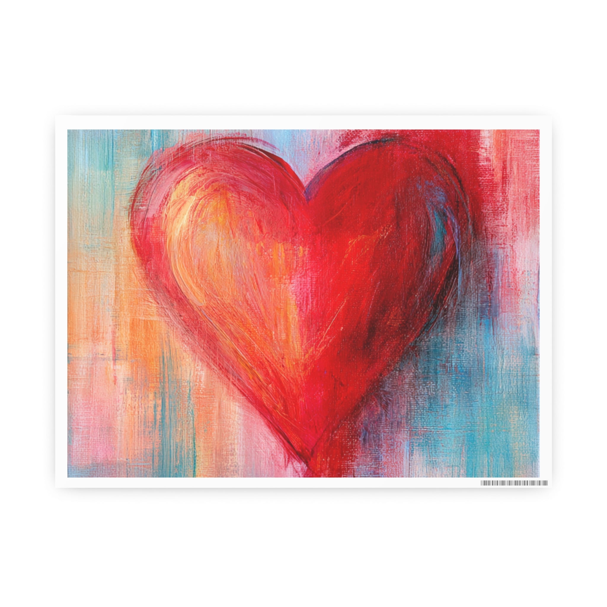 Heart Painting Art Poster — Abstract Red Heart Photo Print for Home Decor, Valentine’s Day Gift