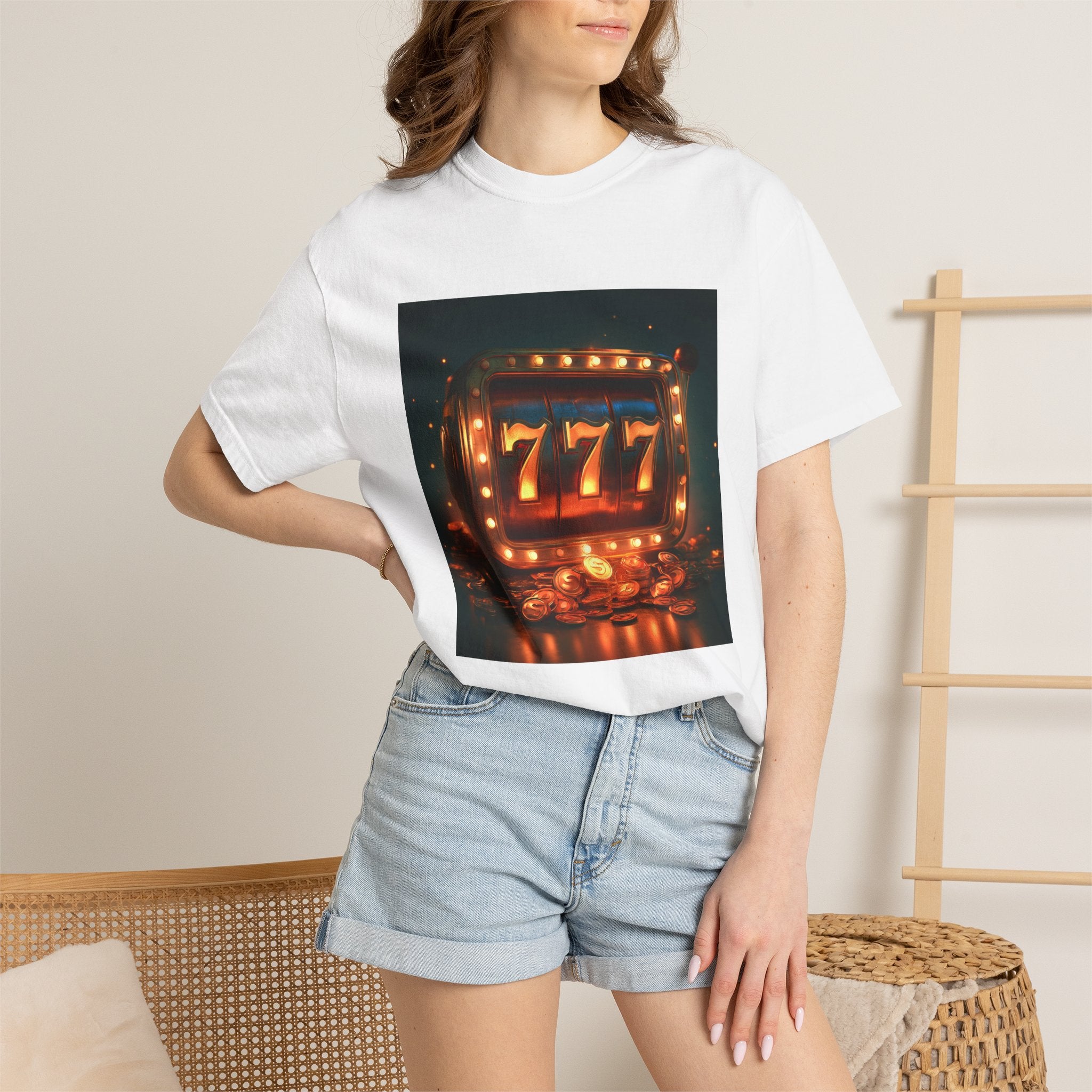 Slot Machine 777 T-Shirt — Retro Casino Jackpot Graphic Tee