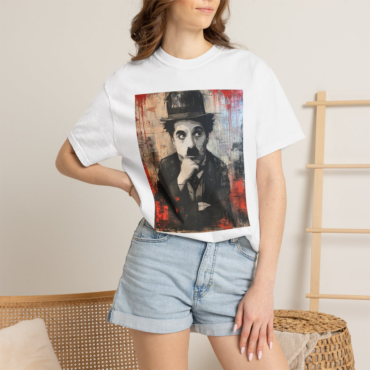 Charlie Chaplin Portrait T-Shirt — Vintage Silent Film Art Tee
