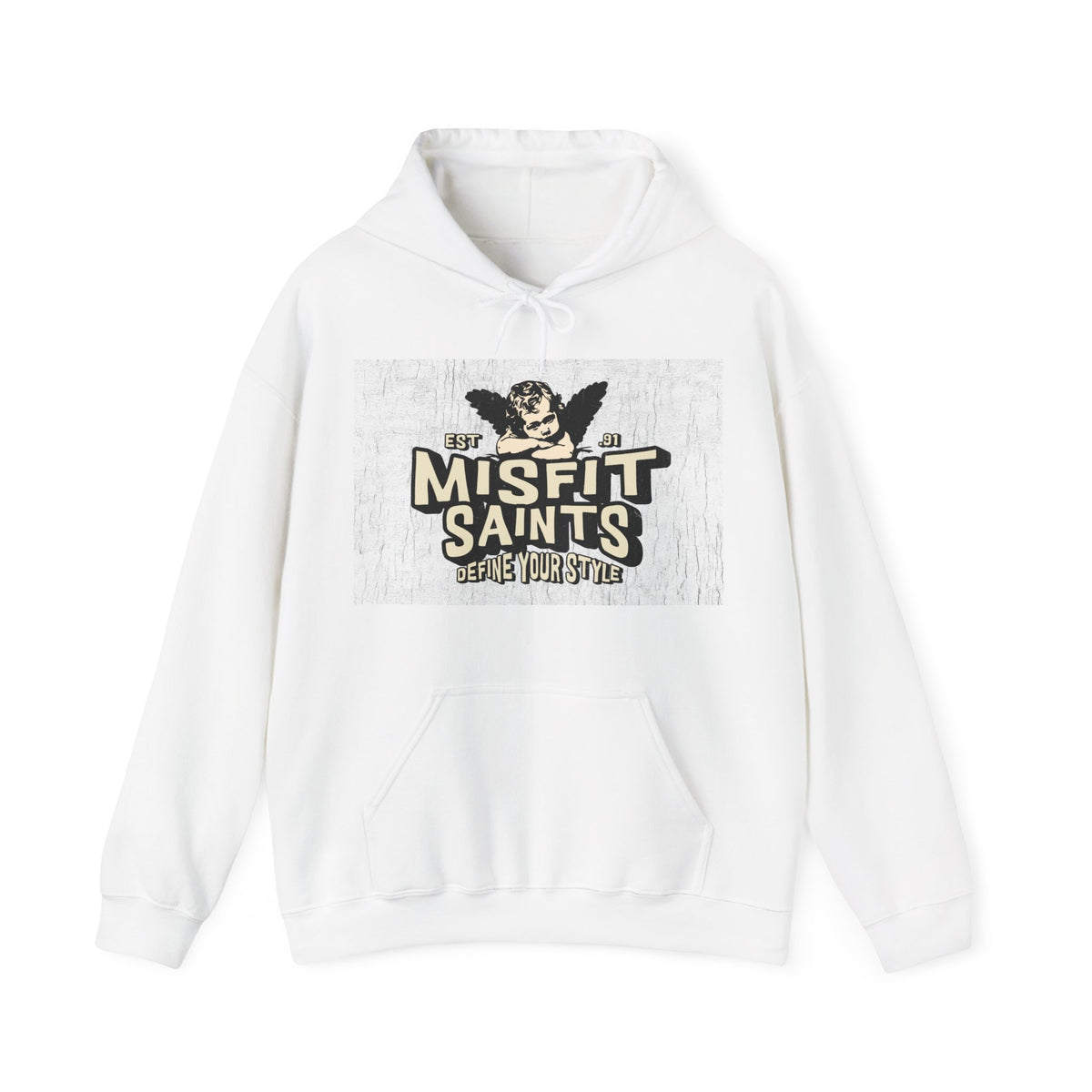 Misfit Saints Vintage Angel Graphic Hoodie – Retro Rock Band Streetwear