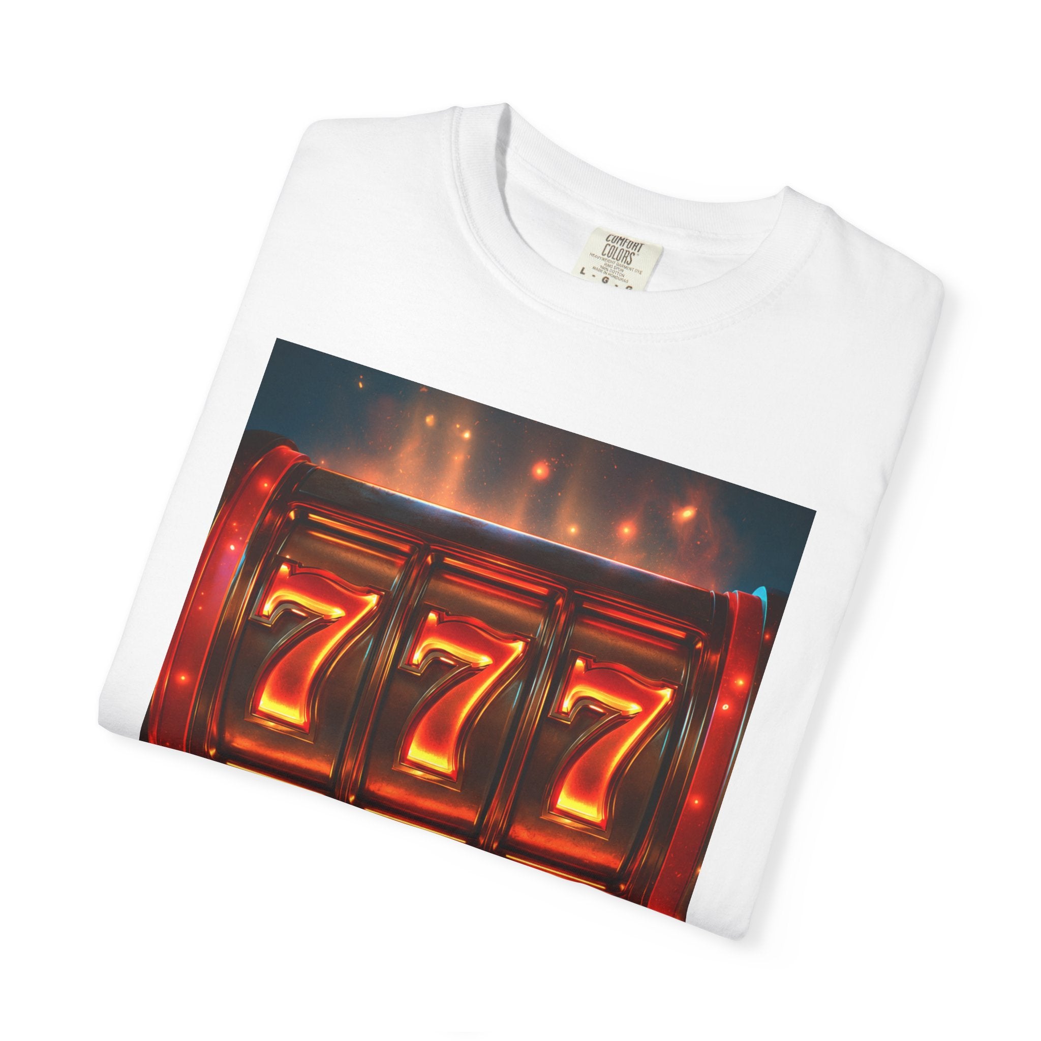 Lucky 777 Slot Machine T-Shirt — Vintage Casino Jackpot Tee
