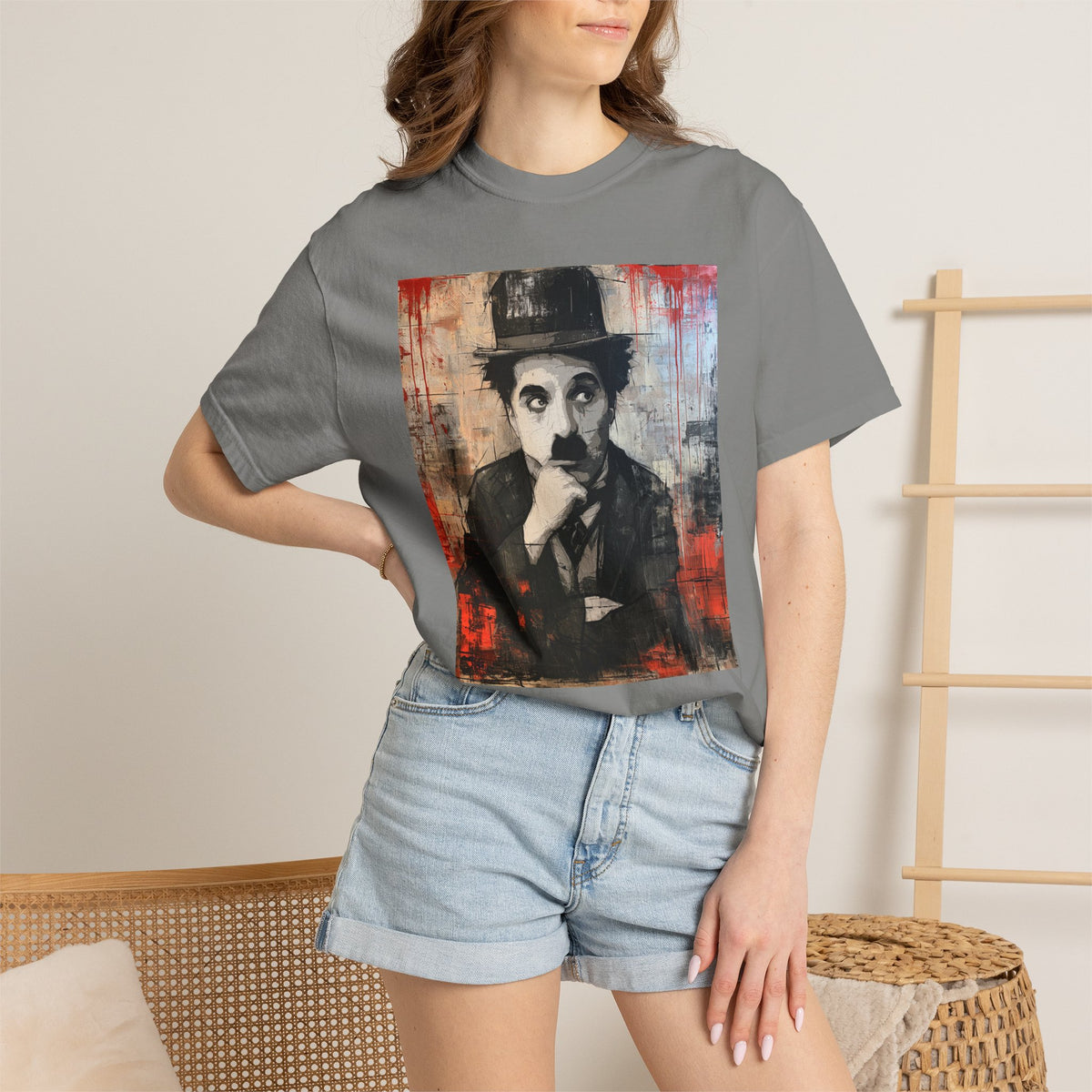 Charlie Chaplin Portrait T-Shirt — Vintage Silent Film Art Tee