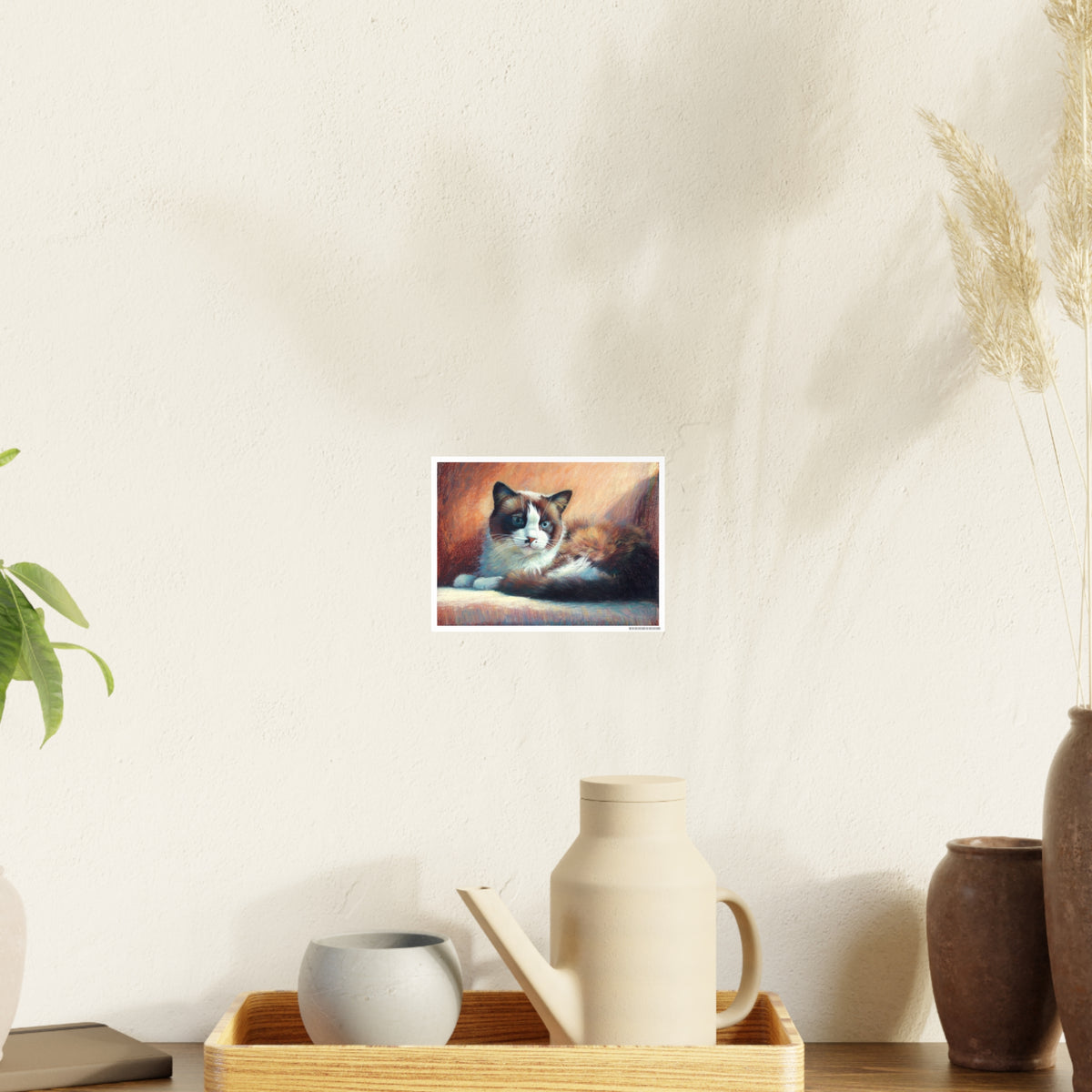 Cat Portrait Photo Art Poster — Vintage Ragdoll Wall Print