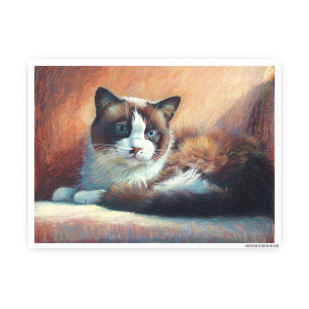 Cat Portrait Photo Art Poster — Vintage Ragdoll Wall Print