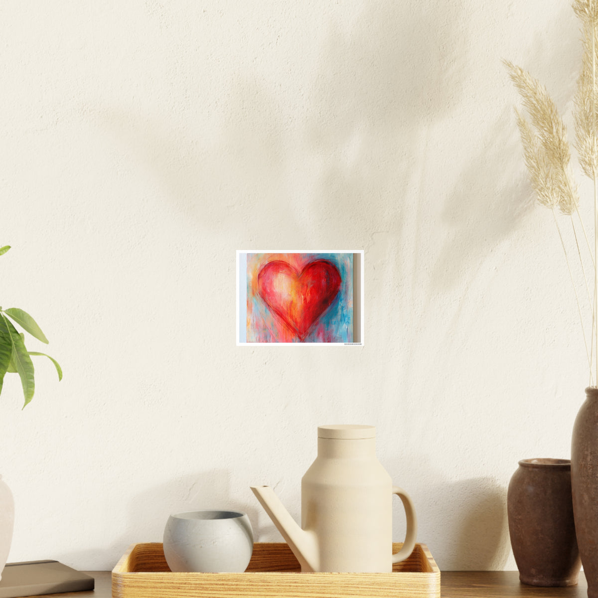 Heart Painting Photo Art Poster — Vibrant Red Heart Wall Art for Home, Valentine’s Day Gift
